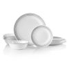 Mystic Gray 18-piece Mugless Dinnerware Set. Service for 6