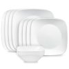 Corelle® Square  Pure White 12-piece Dinnerware Set. Service for 4