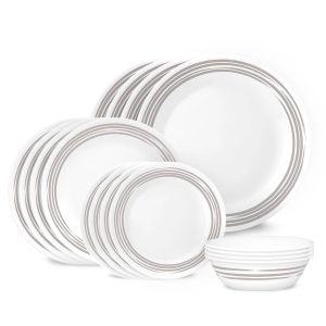 Corelle  Brushed Silver 16-piece Dinnerware Set. Service for 4