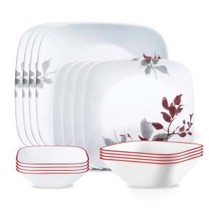 Corelle  Kyoto Leaves 16-piece Dinnerware Set. Service for 4